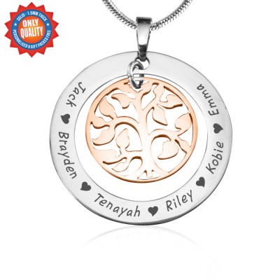 Family Tree Necklace - Two Tone - Rose Gold Tree - The Handmade ™