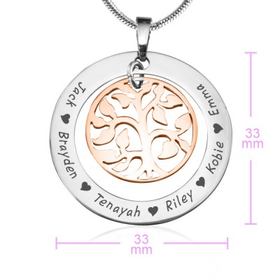 Family Tree Necklace - Two Tone - Rose Gold Tree - The Handmade ™