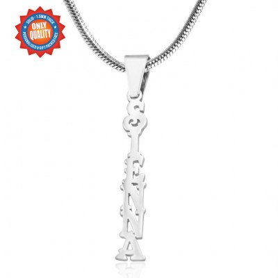 Name Necklace Vertical - Silver - The Handmade ™