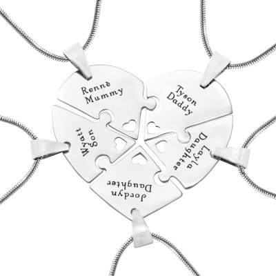 Penta Heart Puzzle - Five Necklaces - The Handmade ™