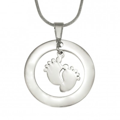 Cant Be Replaced Necklace - Single Feet 18mm - Silver - The Handmade ™