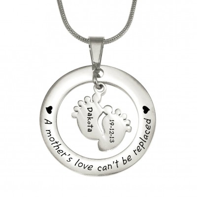 Cant Be Replaced Necklace - Single Feet 18mm - Silver - The Handmade ™