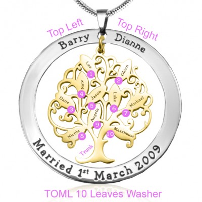 Personalised Tree of My Life Washer 10 - Two Tone - Gold Tree - The Handmade ™