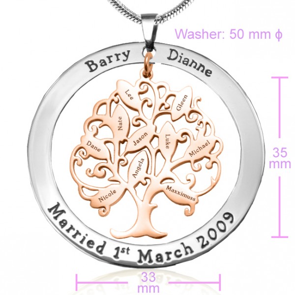 Personalised Tree of My Life Washer 10 - Two Tone - Rose Gold Tree - The Handmade ™