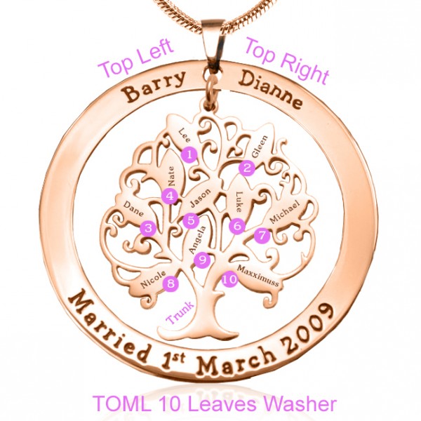 Personalised Tree of My Life Washer 10 - Rose Gold - The Handmade ™