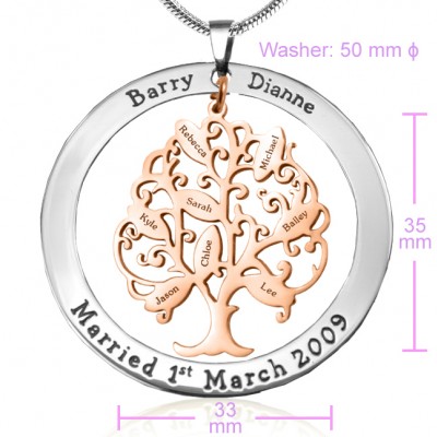 Personalised Tree of My Life Washer 8 - Two Tone - Rose Gold Tree - The Handmade ™