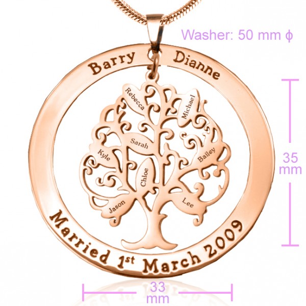 Personalised Tree of My Life Washer 8 - Rose Gold - The Handmade ™