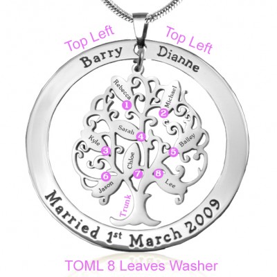 Personalised Tree of My Life Washer 8 - Silver - The Handmade ™