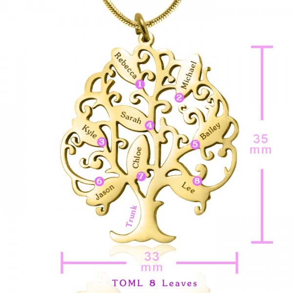 Tree of My Life Necklace 8 - Gold - The Handmade ™