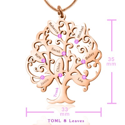 Tree of My Life Necklace 8 - Rose Gold - The Handmade ™