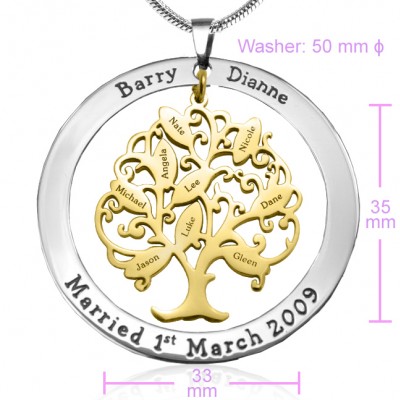 Personalised Tree of My Life Washer 9 - Two Tone - Gold Tree - The Handmade ™