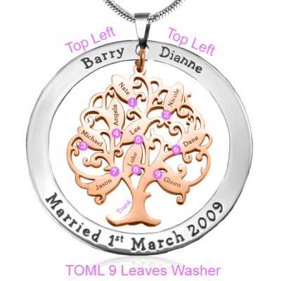 Personalised Tree of My Life Washer 9 - Two Tone - Rose Gold Tree - The Handmade ™