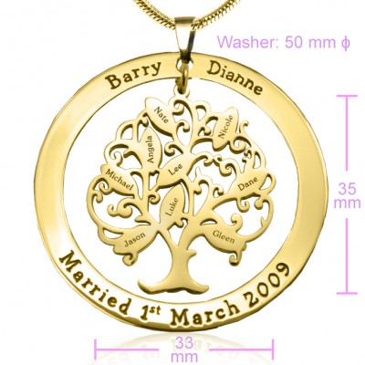 Personalised Tree of My Life Washer 9 - Gold - The Handmade ™