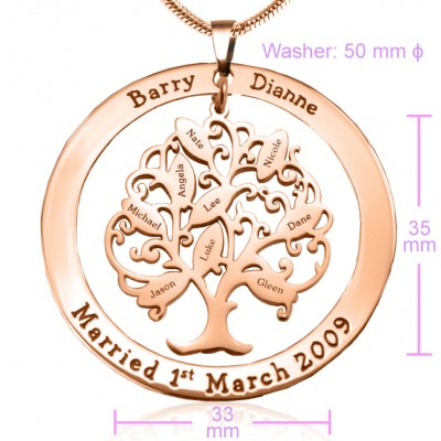 Personalised Tree of My Life Washer 9 - Rose Gold - The Handmade ™