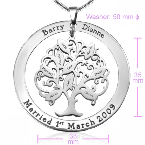 Personalised Tree of My Life Washer 9 - Silver - The Handmade ™