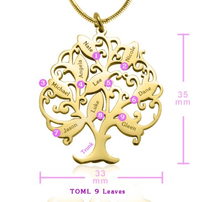 Tree of My Life Necklace 9 - Gold - The Handmade ™