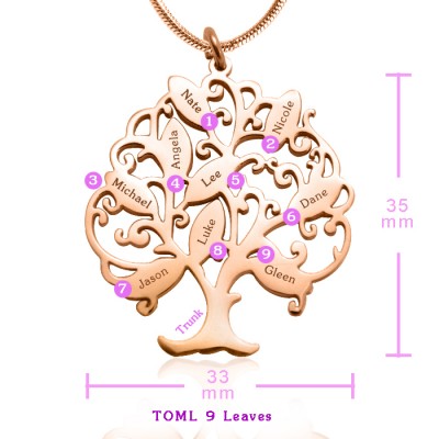 Tree of My Life Necklace 9 - Rose Gold - The Handmade ™