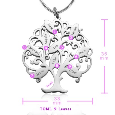 Tree of My Life Necklace 9 - Silver - The Handmade ™