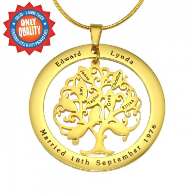 Tree of My Life Washer Necklace 10 - Gold - The Handmade ™
