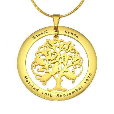 Tree of My Life Washer Necklace 10 - Gold - The Handmade ™