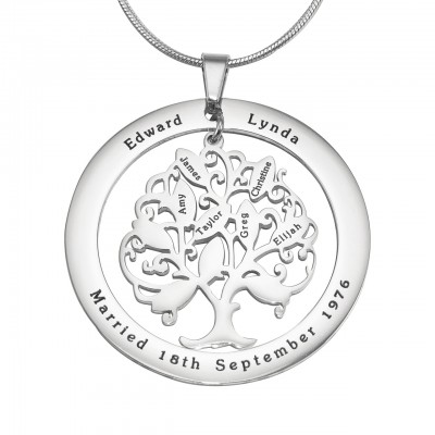 Tree of My Life Washer Necklace 10 - Silver - The Handmade ™