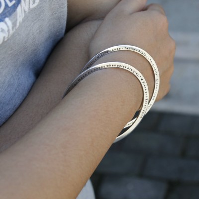Personalised Classic Bangle - Silver - The Handmade ™