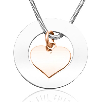 Circle My Heart Necklace - Two Tone HEART in Rose Gold - The Handmade ™