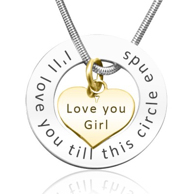 Circle My Heart Necklace - Two Tone HEART in Gold - The Handmade ™
