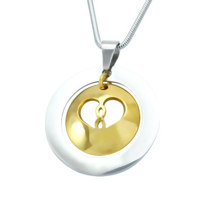 Infinity Dome Necklace - Two Tone - Gold Dome Silver - The Handmade ™