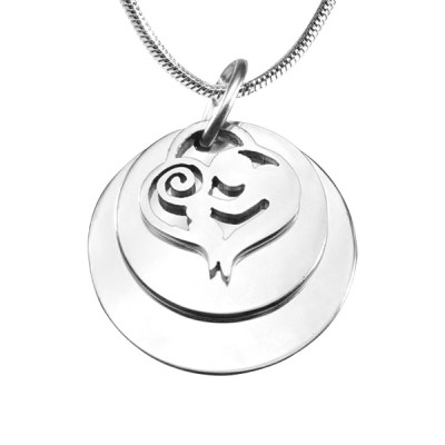 Mother's Disc Double Necklace - Silver - The Handmade ™