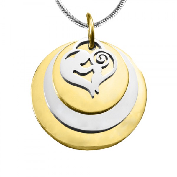 Mother's Disc Triple Necklace - TWO TONE - - The Handmade ™