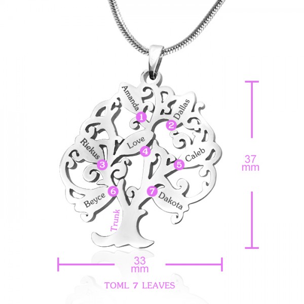 Tree of My Life Necklace 7 - Silver - The Handmade ™