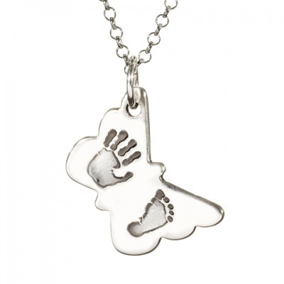 Butterfly Hand Foot Print Necklace - The Handmade ™
