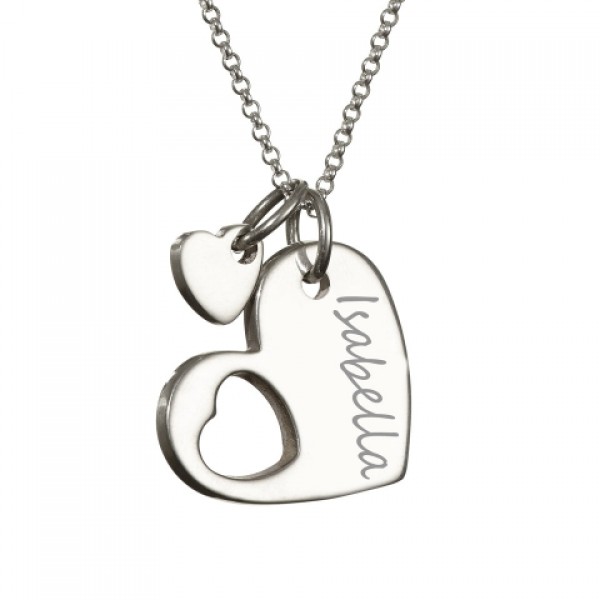 Silver Cut Out Heart Handprint Necklace - The Handmade ™