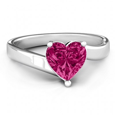 Passion Large Heart Solitaire Ring - The Handmade ™