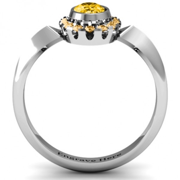 Royal Bezel Set Oval Cluster Ring - The Handmade ™
