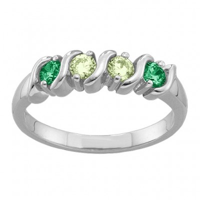 2-6 Gemstones S-Curve Ring - The Handmade ™