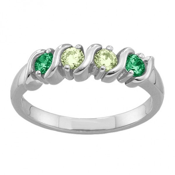 2-6 Gemstones S-Curve Ring - The Handmade ™