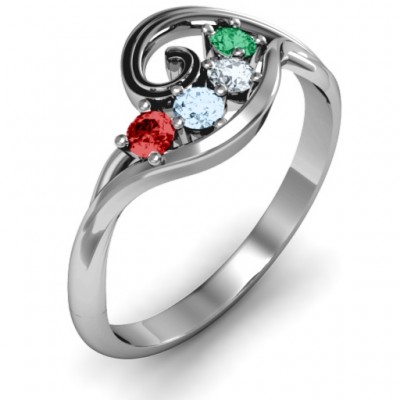 3 - 8 Stone Swirl Ring - The Handmade ™