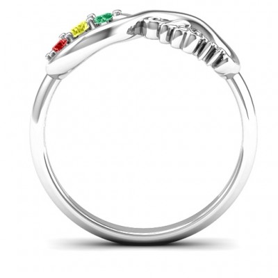 Mom's Infinite Love Ring with 2-10 Stones and 3 Cubic Zirconias Stones - The Handmade ™