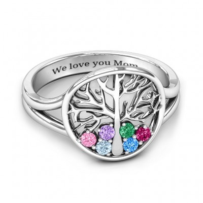 Always Around Love 6 Stone Family Tree Ring - The Handmade ™