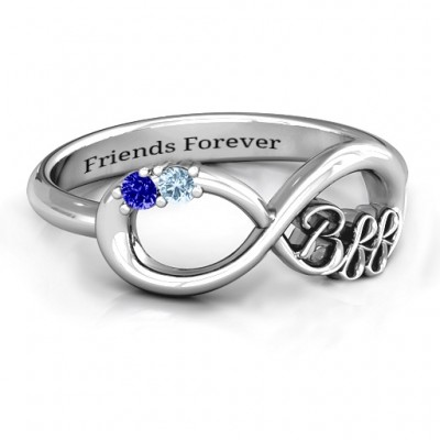 BFF Friendship Infinity Ring with 2 - 7 Stones - The Handmade ™