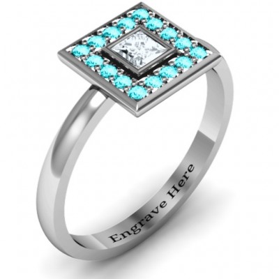Bezel Princess Stone with Channel Accents Ring - The Handmade ™
