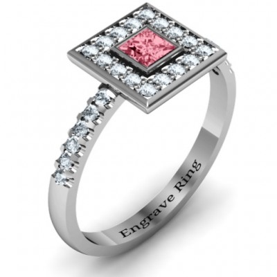 Bezel Princess Stone with Channel Accents in the Band Ring - The Handmade ™