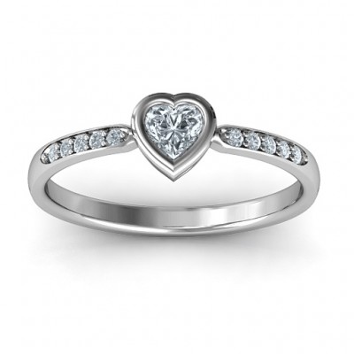 Bezel Set Love Ring with Accents - The Handmade ™