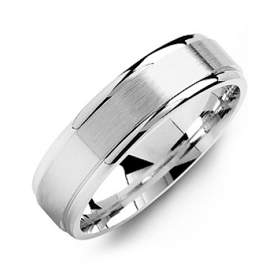 Brushed Centre Men's Ring with Polished Edges - The Handmade ™