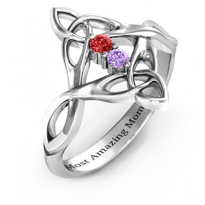 Celtic Sparkle Ring with Interwoven Infinity Band - The Handmade ™