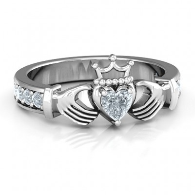 Classic Claddagh Heart Cut Ring with Accents - The Handmade ™