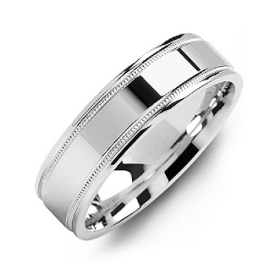 Classic High-Polish Milgrain Men's Ring - The Handmade ™