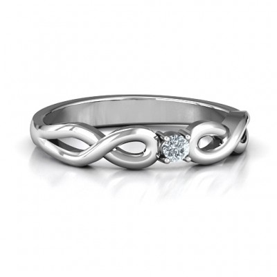 Classic Solitare Sparkle Ring with Infinity Band - The Handmade ™